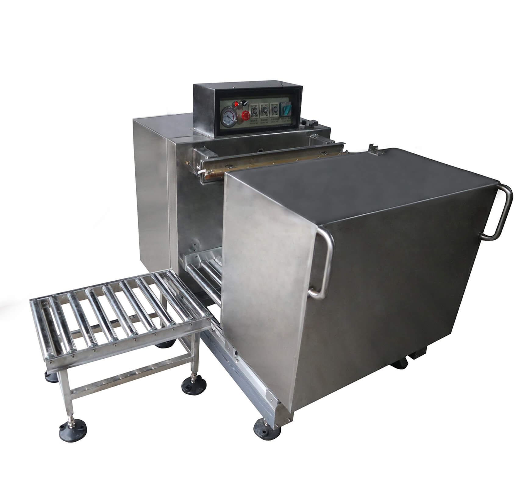 automatic vertical vacuum packaging machine with conveyor and big
